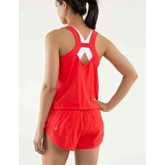 Lululemon Speedy Runsie Romper Love Red Size 4 XS - Picture 1 of 4